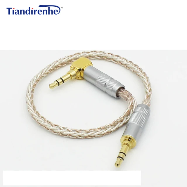 US $9.85 Headphones Connector Audio Cable 3.5mm Cables Male to Male Plated Silver Cable for Crossfade M-100 