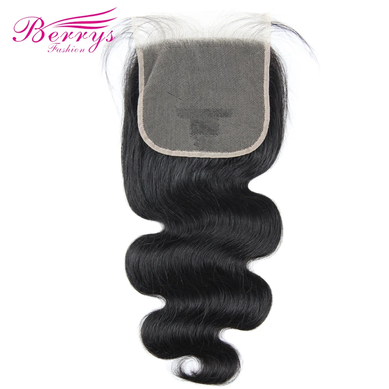 

Transparent 5X5 Lace Closure Peruvian Body Wave Bleached Knots 100%Human Hair Closure with Baby Hair Closure [Berrys Fashion]
