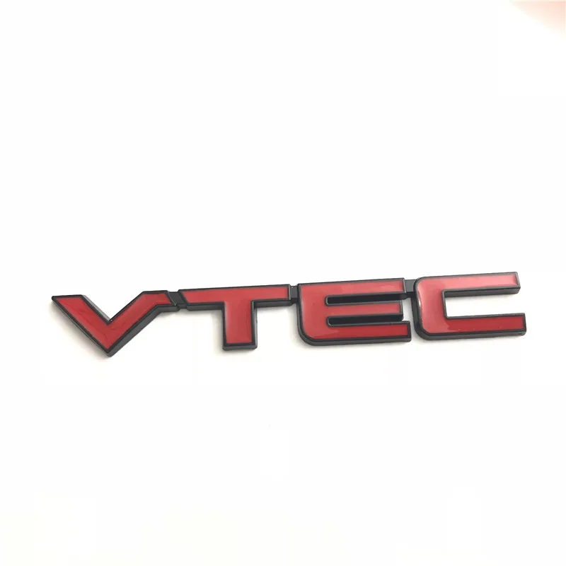 1X Высокое качество металла VTEC Логотип Эмблема для кузова автомобиля значок наклейка - Название цвета: black and red