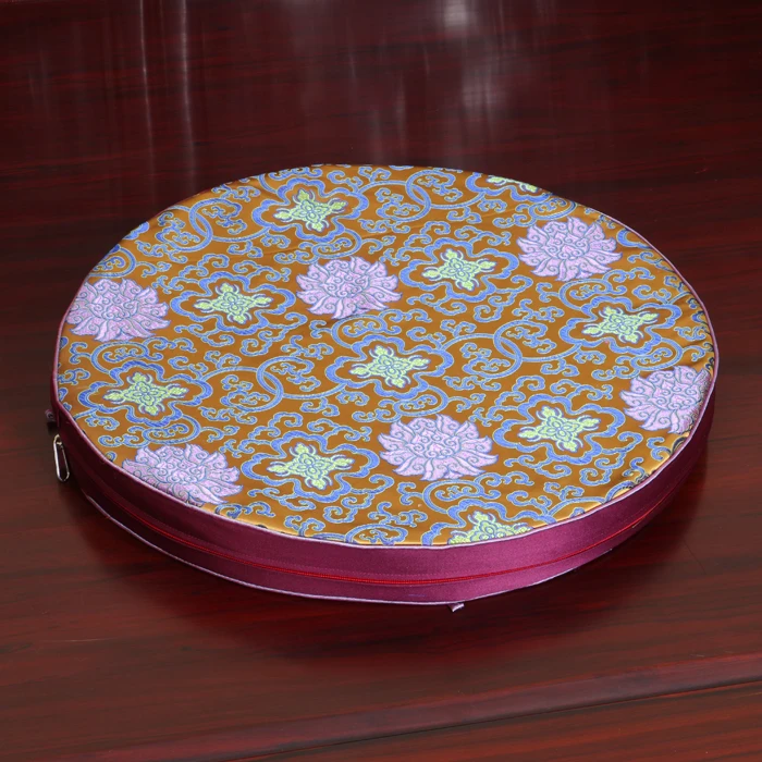 Luxury Floral Thick Seat Cushion Round Sofa Mat High End Chinese Mulberry Silk Chair Cushions Home Decor Seat Pad