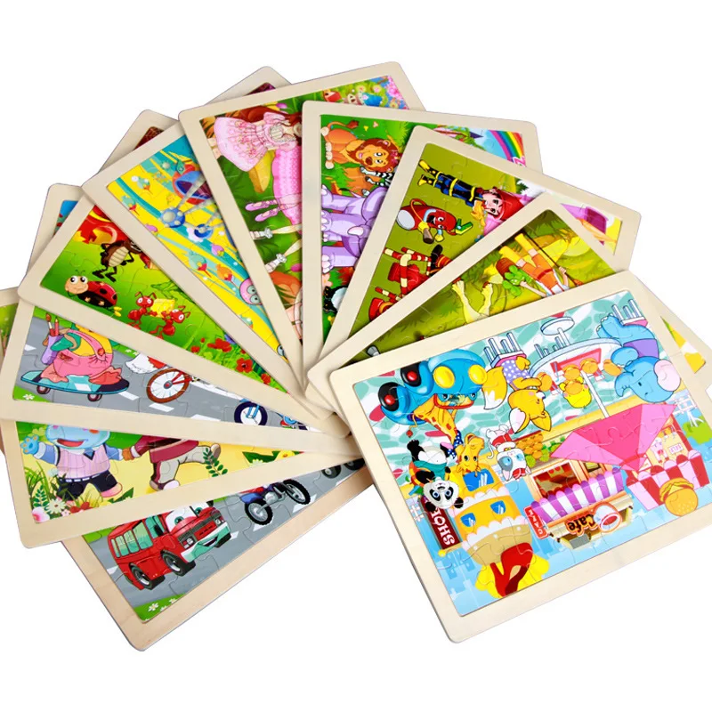 

40 Pieces Wooden Puzzle Board Toys Cartoon Animal Jigsaw Child Fun Toy Safe Early Educational Toy Birthday Gift for Boy Girl Kid