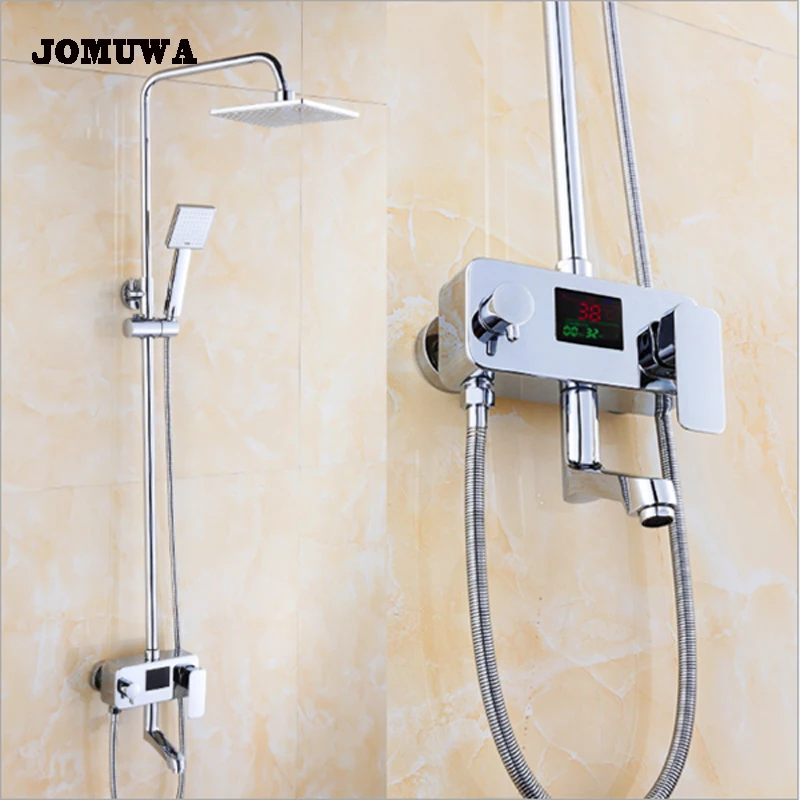 

Bathtub thermostat Shower Faucet Rainfall Shower Head Hand Shower Sprayer Bathroom Shower System Set Water Tap Mixer Torneira