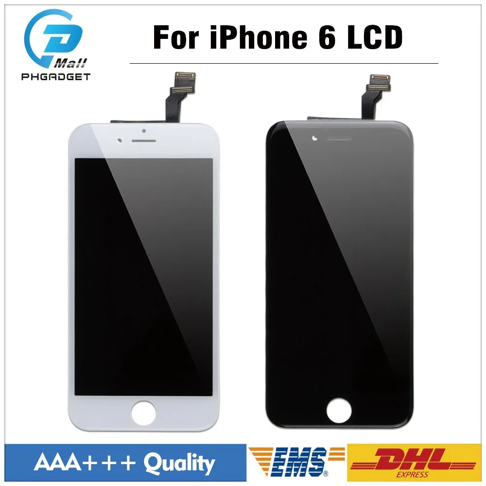 

20 pcs/lot AAA+ Quality LCD Display For iPhone 6 6G Digitizer Touch Screen replacement top quality Black White