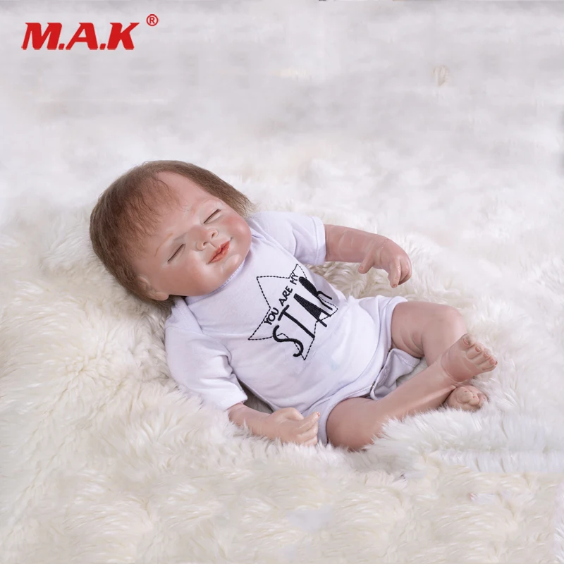 18 "Reborn Baby Doll с вьющимися волосами улыбка реалистичные Bebe Reborn игрушки Boneca подарки для девочек Menina de силиконовые детские куклы