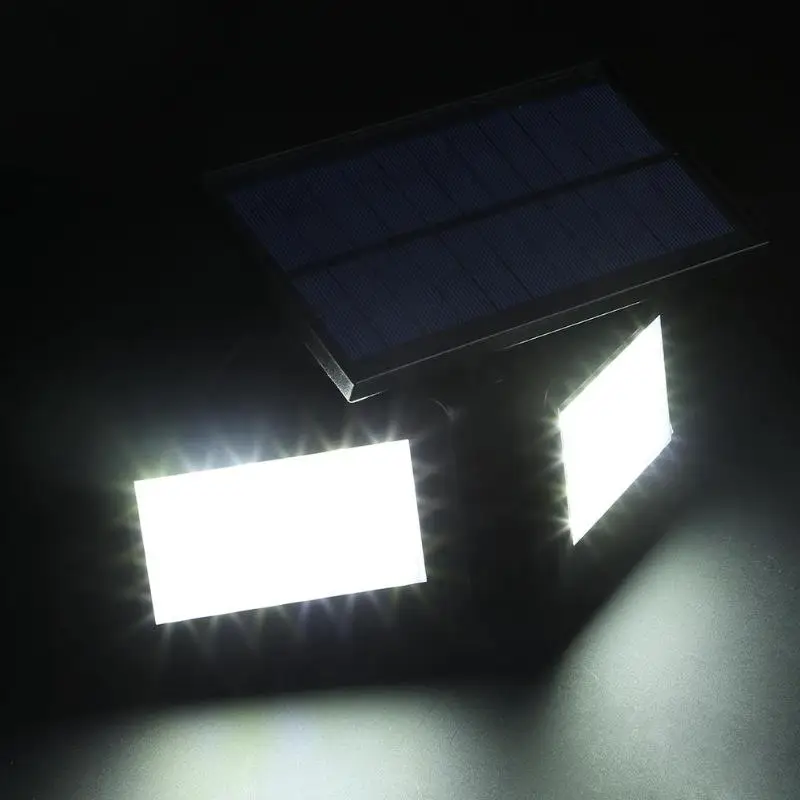 48 Светодиодный с двойной головкой солнечный светильник радар Датчик Точечный светильник водонепроницаемый открытый Солнечный садовый светильник супер яркий двор Светодиодная лампа-прожектор