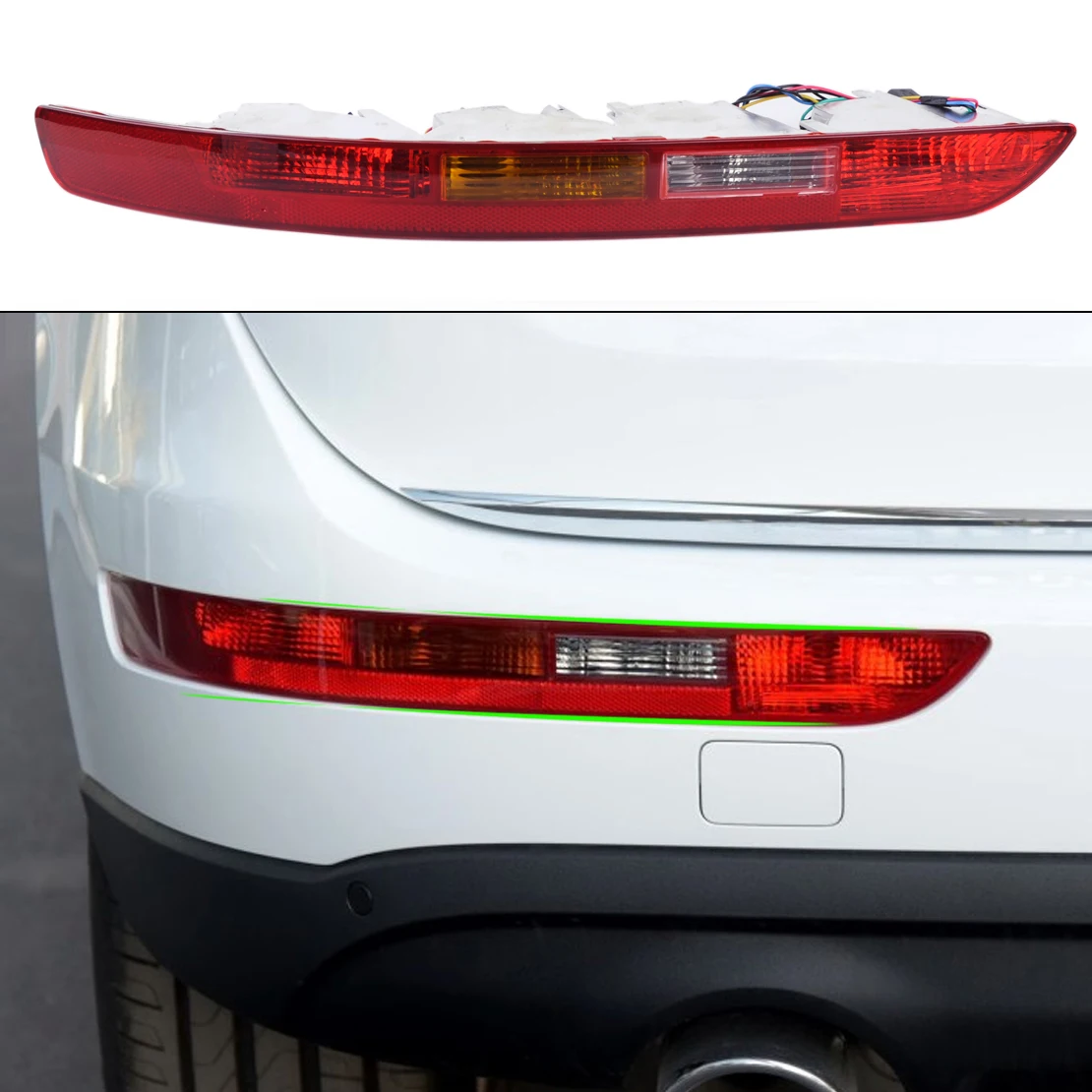 DWCX Rear Left Side Lower Bumper Taillight Lamp Reverse Fog Lamp