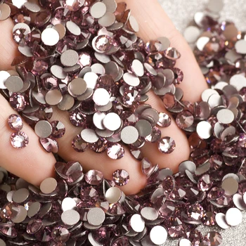 

2058NoHF SS30 Light Amethyst Rhinestones Nail Art Flat Back non Hotfix Strass DIY 3d Nail Decorations