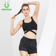 Vansydical женские спортивные бюстгальтеры с перекрестными ремешками, топы для йоги с эффектом пуш-ап, противоударное тренировочное нижнее белье для бега, женские фитнес-тренировки