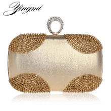 Yingmi Свадебные Для женщин Малый День Cluth с цепочкой плеча Сумки бриллианты палец кольцо бриллиантами вечерняя сумочка; BS010