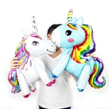 

KAMMIZAD 10pcs 23'' Unicorn Balloon Unicorn Theme Party Air fill Balloons Photo Prop Table Prop Unicorn Birthday Party Supplies