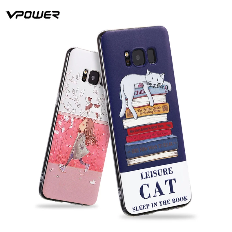 

Vpower Case For Samsung Galaxy S8 Case 3D Relief Soft Silicone Protection Cases Cover For Samsung Galaxy S8 Plus