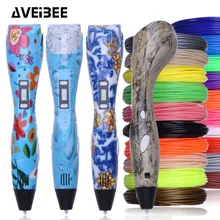 2018 new model 3d pen 3 d printing pen drawing pens with 10/20 color PLA filament refill hot cold temperature for birthdays gift 3d pen 3 d printing drawing pens with lcd screen for doodle model making arts and crafts with 100 meter 1 75mm pla filament