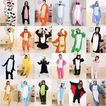 Взрослых фланель пижамы все в одном Pyjama животных костюмы косплей для взрослых