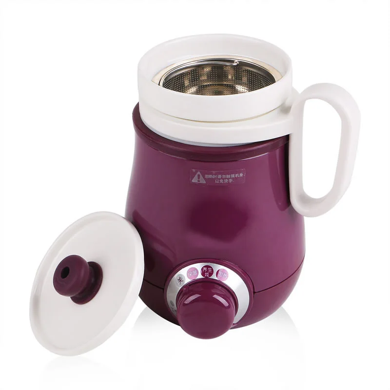 0.4L Электрический чайник мини офис Электрический стаканчик для воды фиолетовый