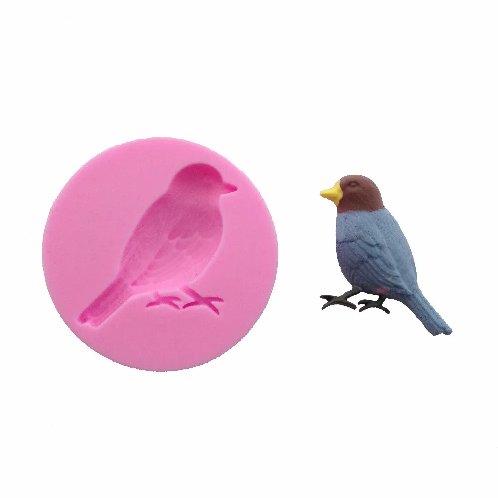 

Free Shipping Cute bird Silicone Fondant baking Paste Mold DIY Cake Decorating Polymer Clay Resin Candy Fimo Super Sculpey