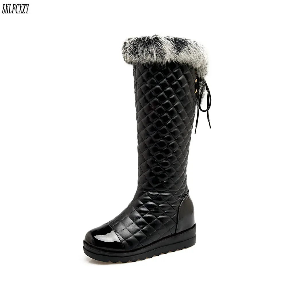 Botas Zapatos Calientes Conejo Las Nieve 34 Negro Tamaño blanco Pelo Integración Invierno Felpa Sklfcxzy Cómodos Mujeres 43 De Del Caliente 78fqWO