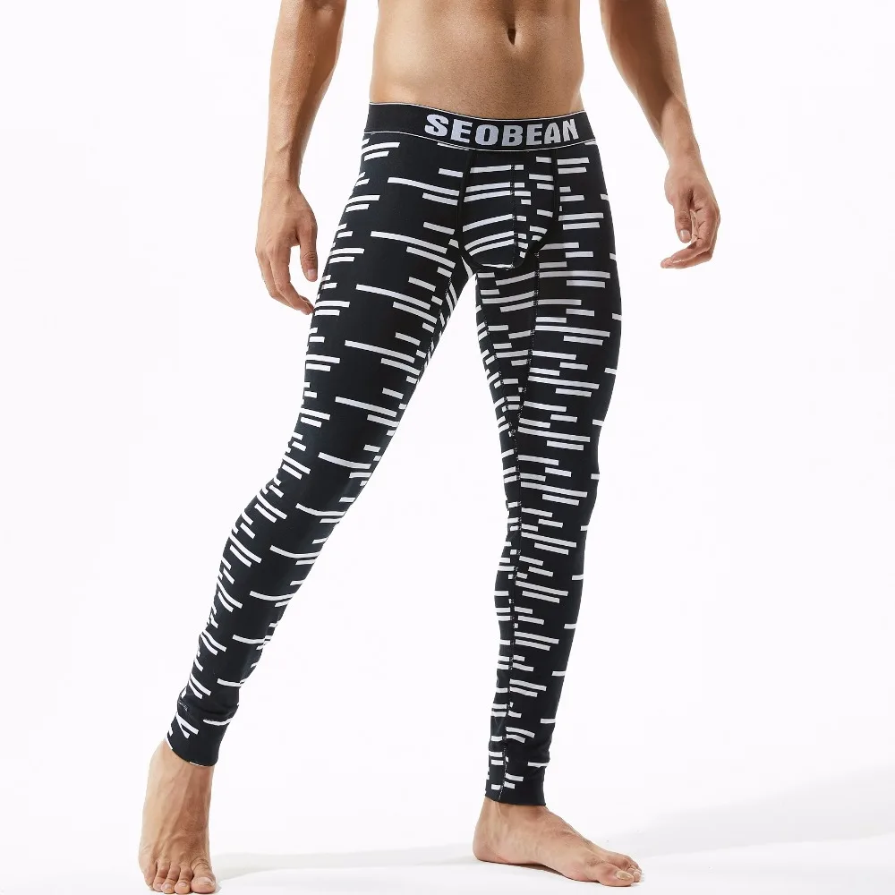 13 colors SEOBEAN 2018 Winter autumn Men's sexy Colorful Leopard cotton fabric Long johns Low Rise Thermal Underpants leggings
