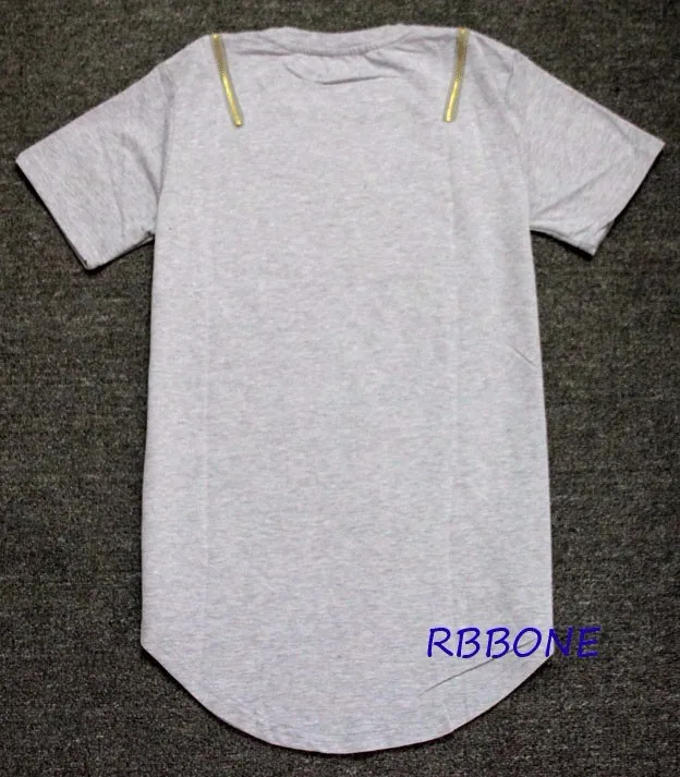 Летняя мужская удлиненная Удлиненная клетчатая футболка с двойной молнией в стиле хип-хоп