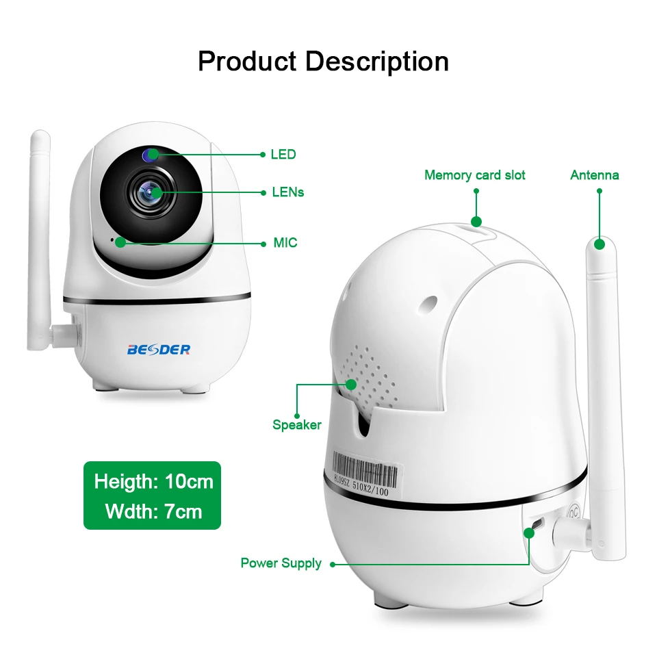BESDER 1080P домашняя IP камера безопасности 720P Беспроводная умная WiFi Аудио запись