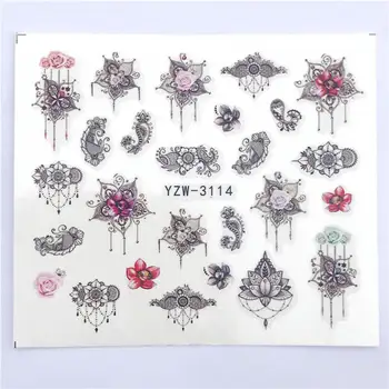 

1 Sheet Vintage Necklace / Vintage Flower Water Transfer Slider for Manicure Nail Art Decoration Nail Sticker