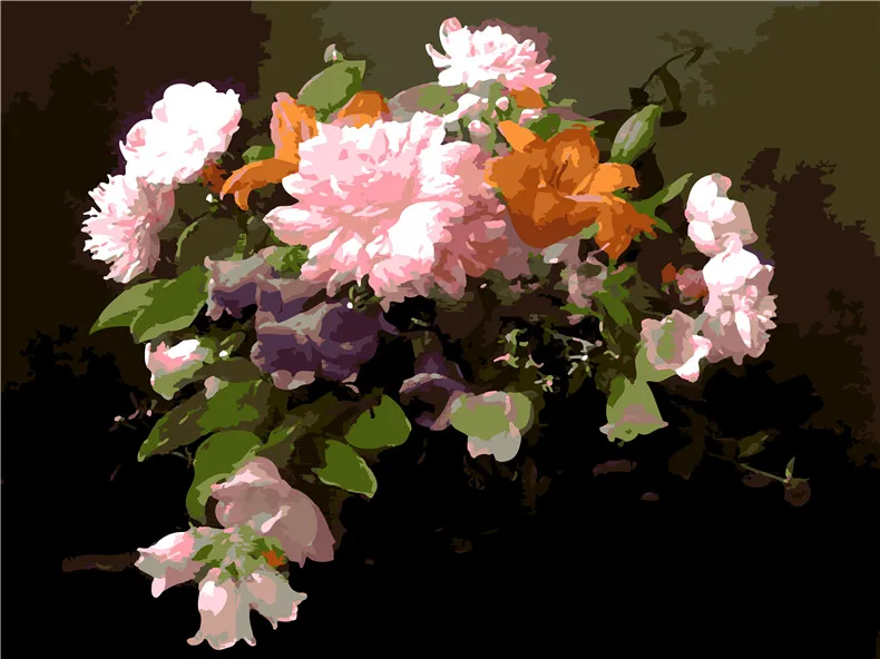 Полевые цветы в полном цветении ручная роспись цифровая печать масляной картины живопись по номерам Масляные картины китайские картины-свитки