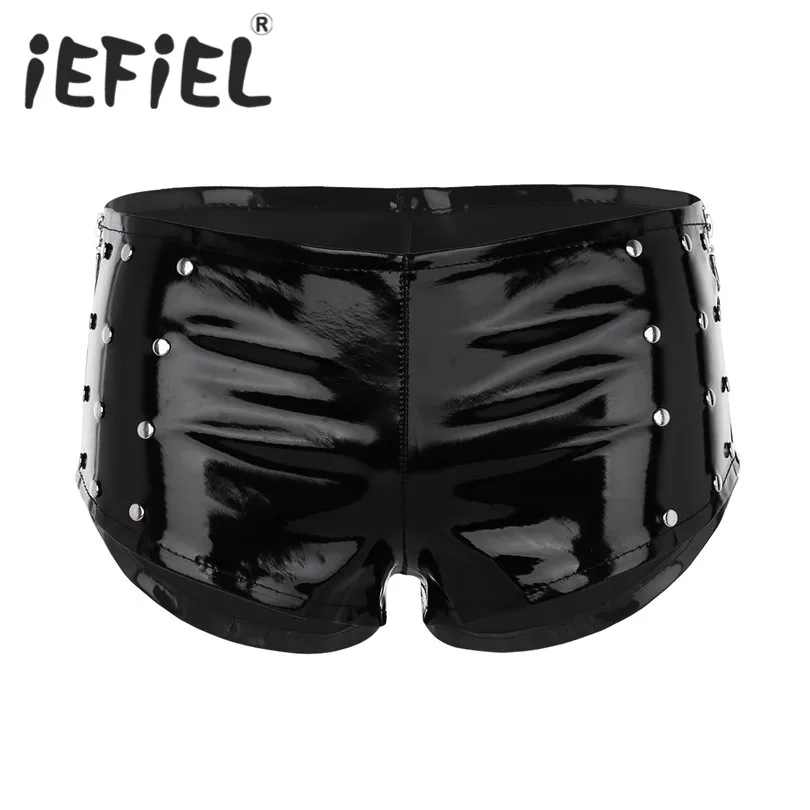 Новое поступление модные женские шорты Wetlook из искусственной кожи размер молния
