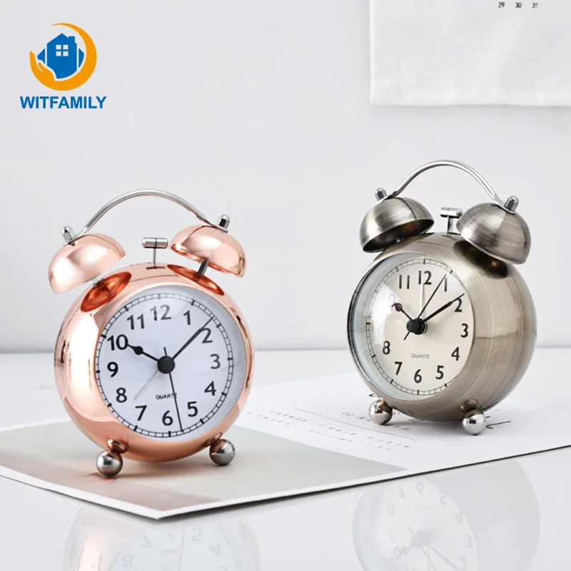 Classic Vintage Alarm Clock with Loud Alarm Quartz Stainless Metal Nightlight Mute Dual Bell Clock Battery Operated Table Clock Classic Vintage Alarm Clock with Loud Alarm Quartz Stainless Metal Nightlight Mute Dual Bell Clock Battery Operated Table Clock