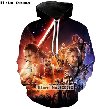 

PLstar Cosmos 2019 The new Fashion 3d Hoodies Original style Mens Womens Pullovers Hot movie Star Wars Print hooded sweatshirt