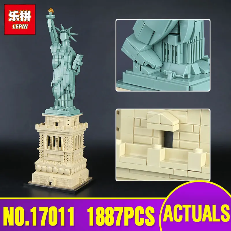 Lepin Architecture 17011 Model compatible Legoing 21042 Statue of Liberty Set Building Blocks Bricks Toys For Children Gift hot toys nanoblock world famous architecture statue of liberty building blocks mini construction brick model iblock fun for kid