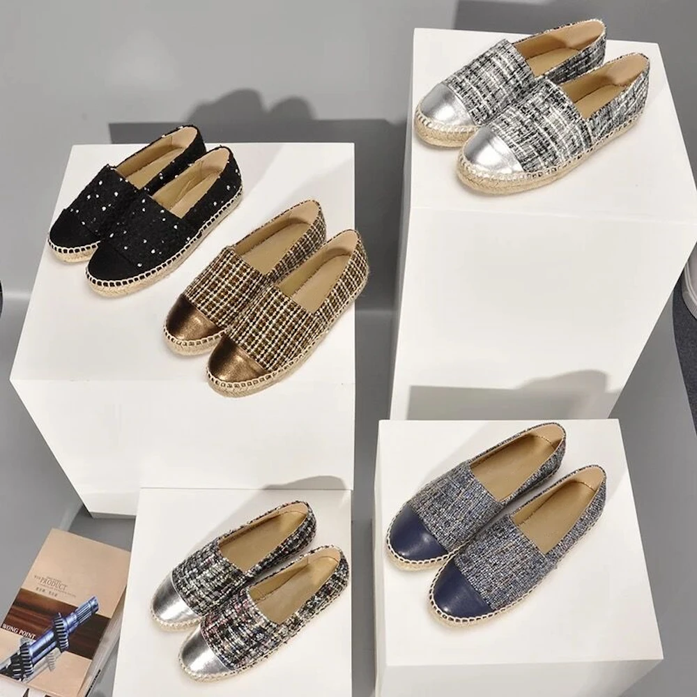 Для женщин обувь, хлопковая ткань круглый носок женские лоферы Лидер продаж женские Брендовые женские эспадрильи на толстой подошве новые модные Удобная обувь