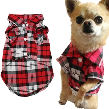 

Pet Dog Clothes for Dog Soft Summer Plaid Dog Vest Clothes For Small Dogs Chihuahua Cotton Puppy Shirts T shirt Cat Vests