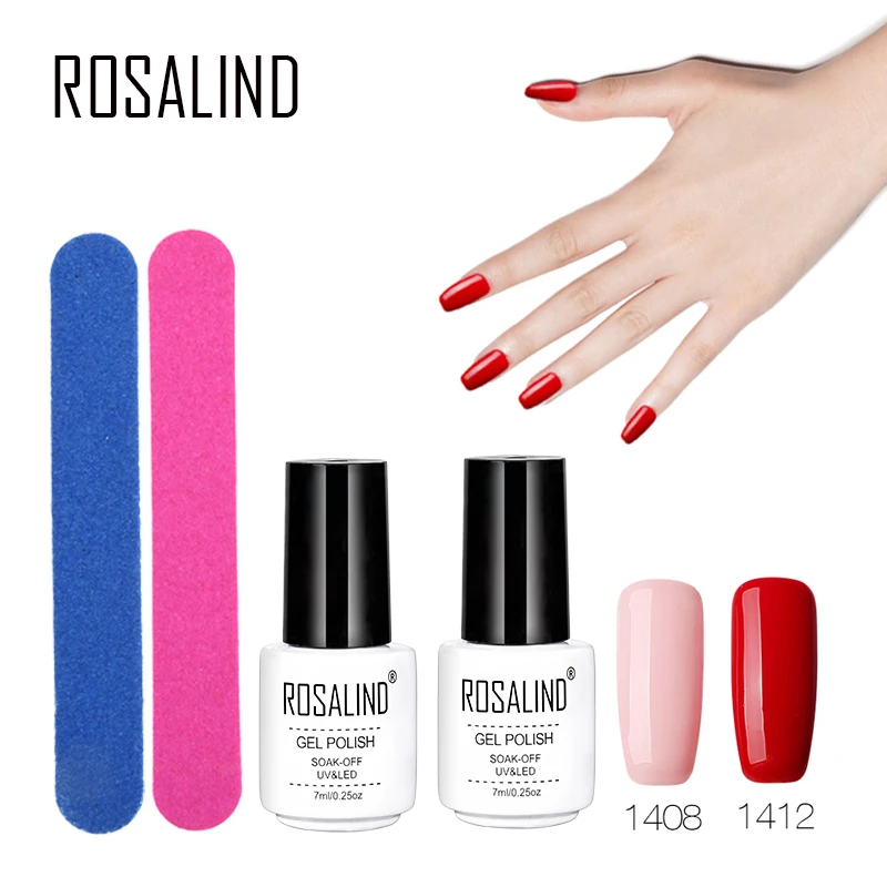 ROSALIND 7 мл Чистый Цвет Гель-лак для ногтей впитывающаяся Кисть-инструмент для маникюра Набор Гель-лак для нейл-арта beauty