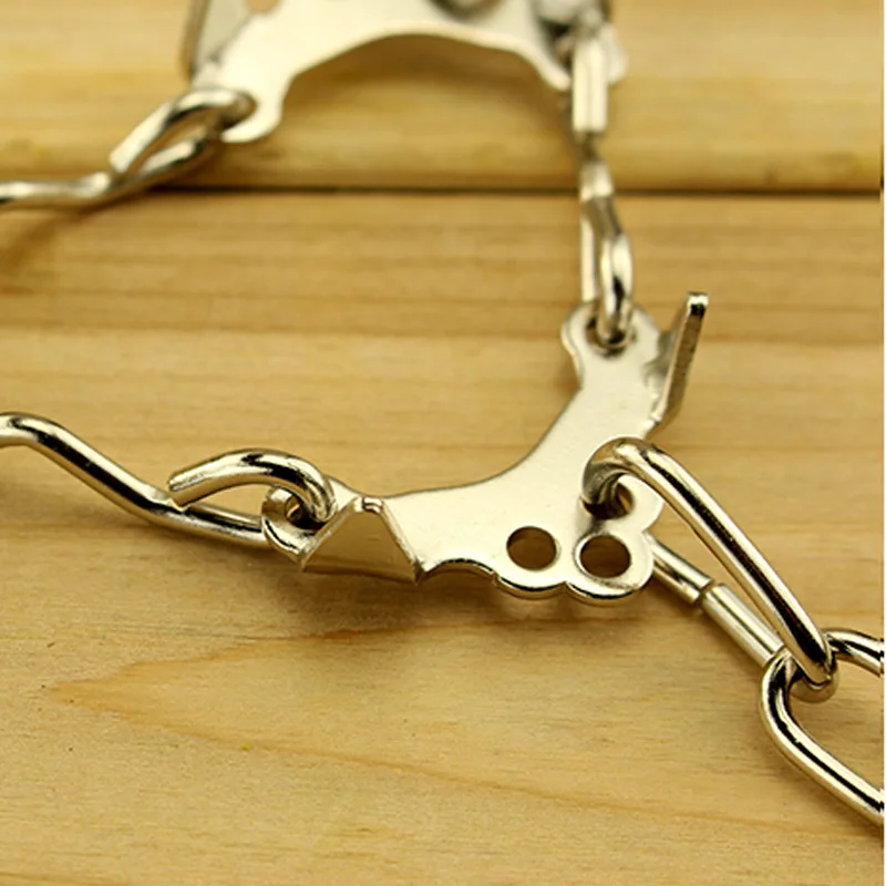 JUP 6 Teeth Claws Crampons Non-slip Shoes Cover Stainless Steel Chain Outdoor Ski Ice Snow Hiking Climbing Grippers With Sripe