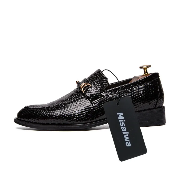 Misalwa Luxury Italian Shoes Men 2019 Spring Autumn Casual Dress Loafers Elegant Leather Brown Design Unique Business Moccasins