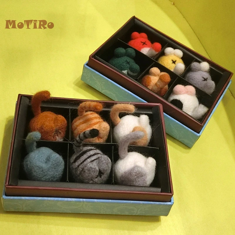 MoTiRo, Noface-собачий узор, не обработанный войлочный материал, DIY посылка, шерстяное валяние, Упакованные изделия для начинающих ручной работы с инструментами