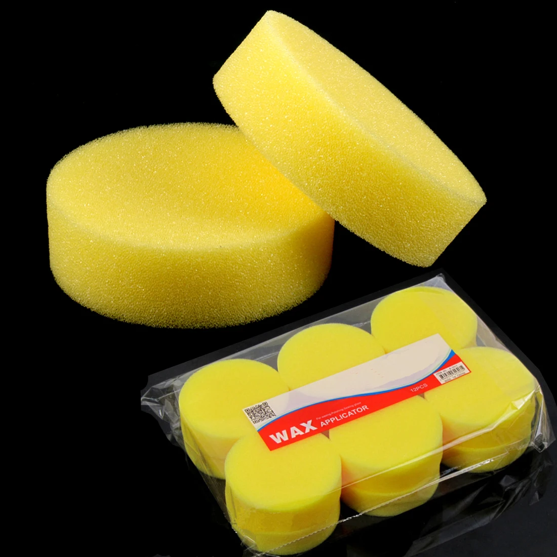 12pcs Car Cleaning Wax Sponges Round Car Polish Foam Pads Clean Tool ...