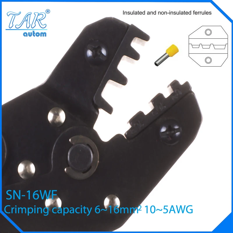 

SN-16WF Mini European Style Wire Crimping Pliers Terminal Clamp Pliers 10-5AWG Wire Crimping Tool Crimping Plier 6-16mm2