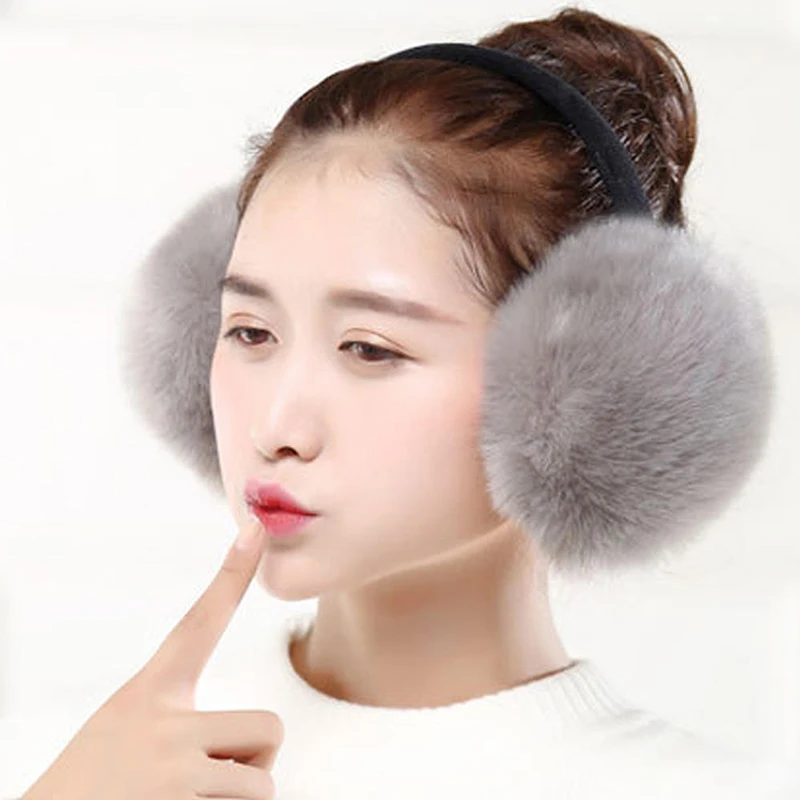 

2018 Adult Women Warm Faux Fur Earmuffs Winter Lovers Ear Muffs Warmer Earflap Headband Fur Round Unisex Earmuffs 6C2690