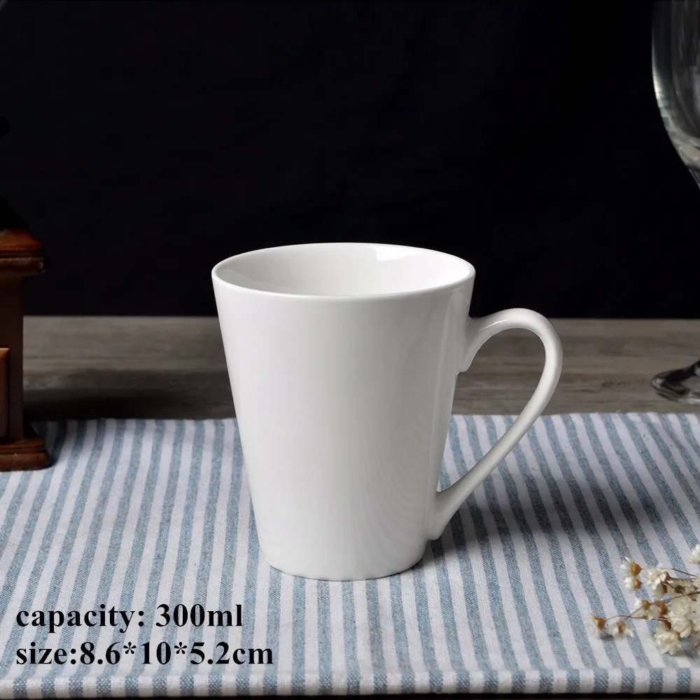 Dhl, новинка, кофейная кружка в форме V из костяного фарфора, керамические супер белые кофейные кружки и чашки, фарфоровые простые белые чашки, 48 шт