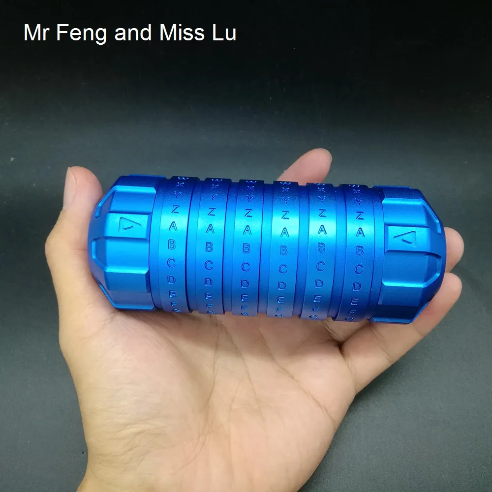

Blue Secret Lock Aluminum Metal Model Intelligent Toy 3D Puzzle Code Lock Lovers Gift