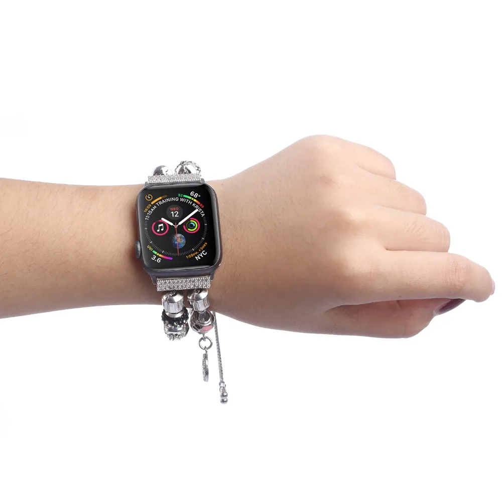 Ручной работы модный бренд ремешок для apple watch серии на возраст 1, 2, 3, 4, 5, драгоценный камень агат наручный ремешок для iwatch 38 мм 42 мм 40 мм 44 мм