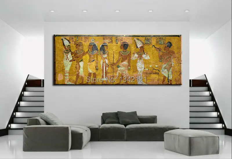 Vintage Egypt Pharaohs king tut mural Home Decor picture cuadros Painting On CanvasPrints Decoration for wall art print