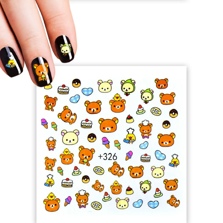 

1pcs HOT SELL Bear Cartoon False Nail Tips Clear Finger Nail Art Display Practice Acrylic UV Gel Polish Tool Manicure TLY 327