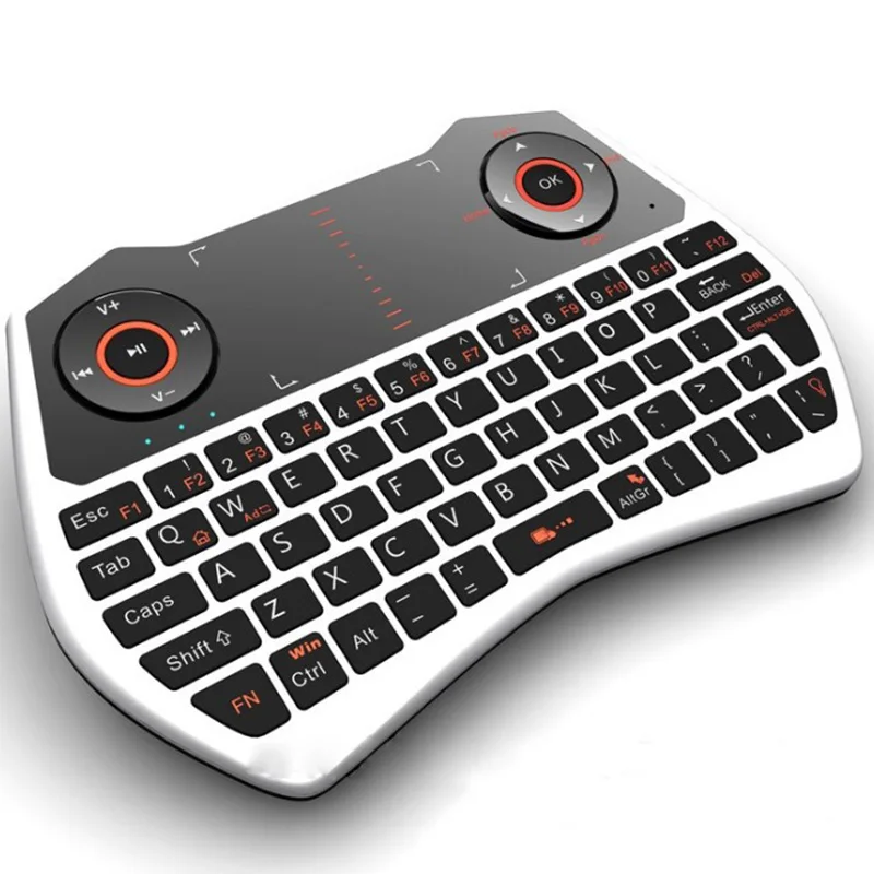 Silver keyboard Ri MWK28 2,4 г Летающая мышь+ сенсорный экран+ Подсветка комбо+ беспроводной+ 6-осевой гироскоп полнофункциональный беспроводная клавиатура геймпад Android ТВ коробка - Цвет: Silver keyboard
