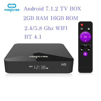 

MAGICSEE N5 Android 7.1 TV BOX 2gb 16gb Amlogic S905X 2.4G 5G WiFi IPTV STB 100Mbps BT4.1 Support 4K H.265 Smart TV Box