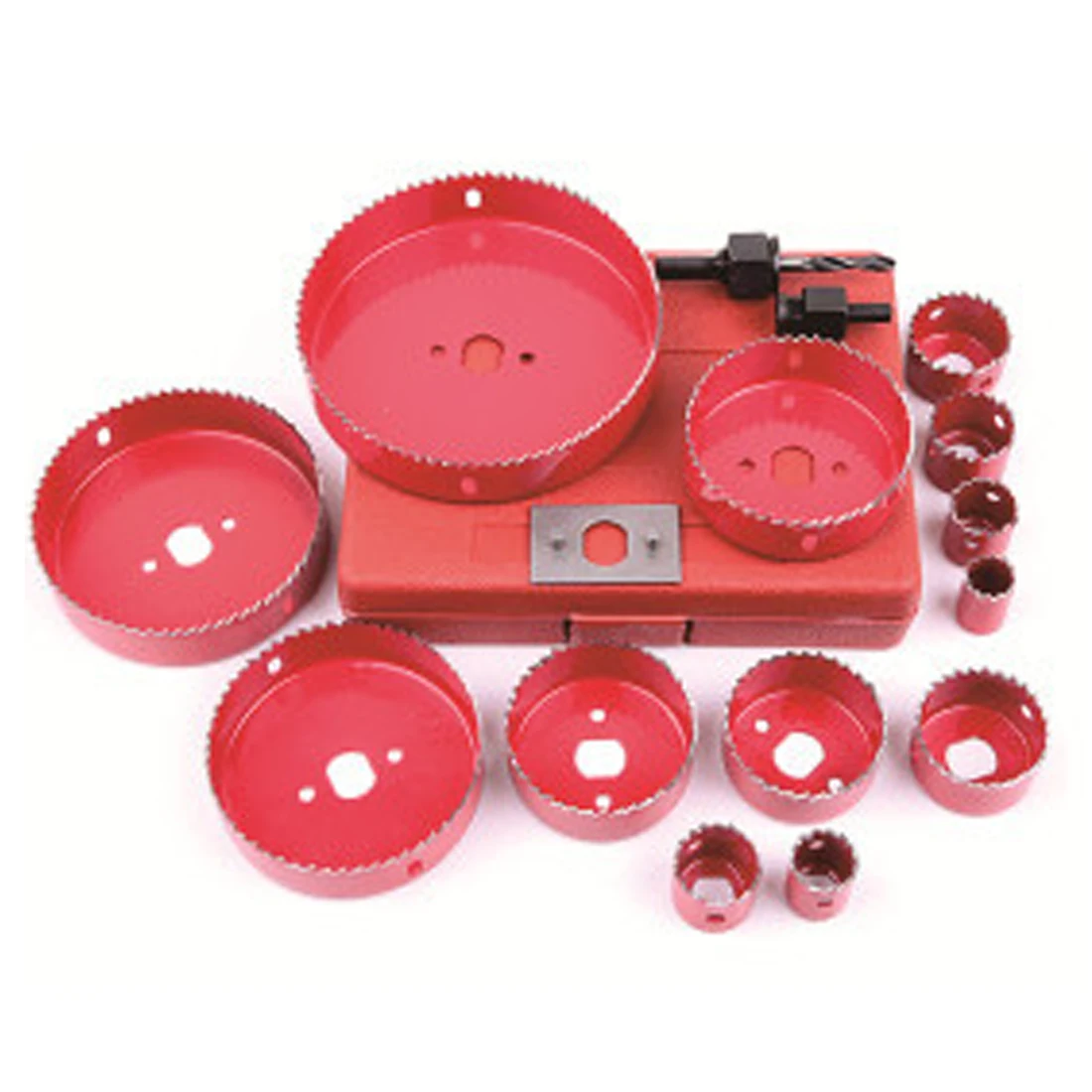 

Drilling Tool Wood Metal Cutter Woodworking Hole Saw Cutting Set Kit 19-127mm Mandrels Saws Core Drill Bits Red and Blue