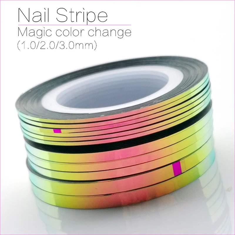 

10Pcs CHAMELEON STRIPING TAPE -1MM/2MM/3MM NAIL ART STRIPING TAPE - SET OF 10 NAIL ART STRIPE LINE ADHESIVE STICKER DECALS,2019