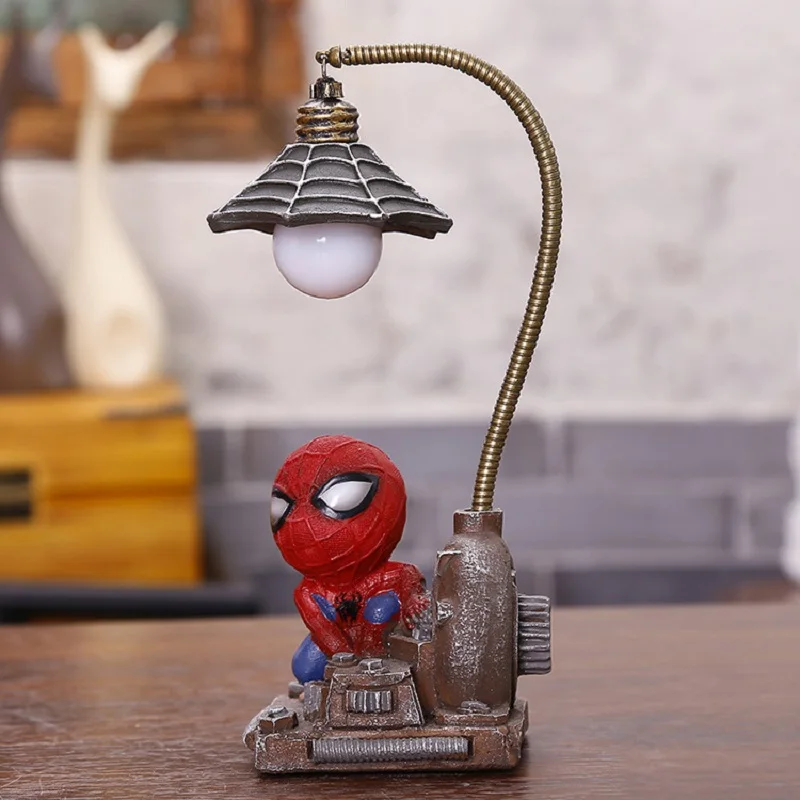 Горячая мультяшная фигурка необыкновенный герой Человек-паук ночник с выключателем девушка из смолы мальчик светодиодный светильник для детской спальни игрушки домашний Декор подарок - Испускаемый цвет: type B