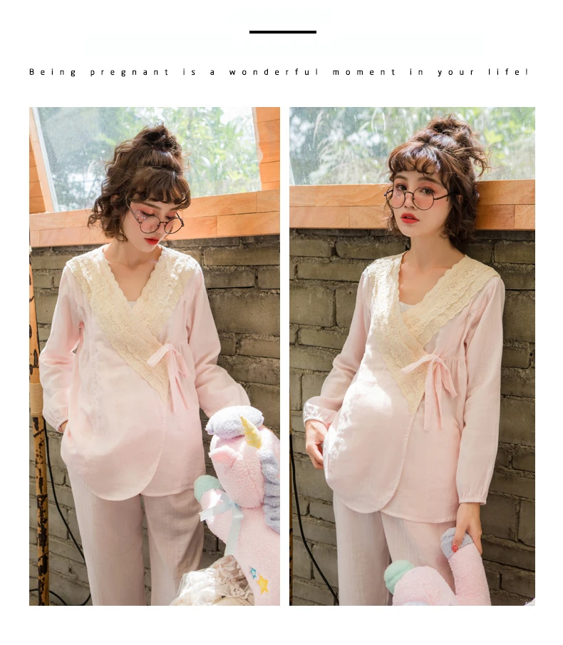 Одежда для кормления; пижамы для беременных; Хлопковая пижама для беременных; модная Хлопковая пижама для грудного вскармливания; комплект из топа и штанов; A221