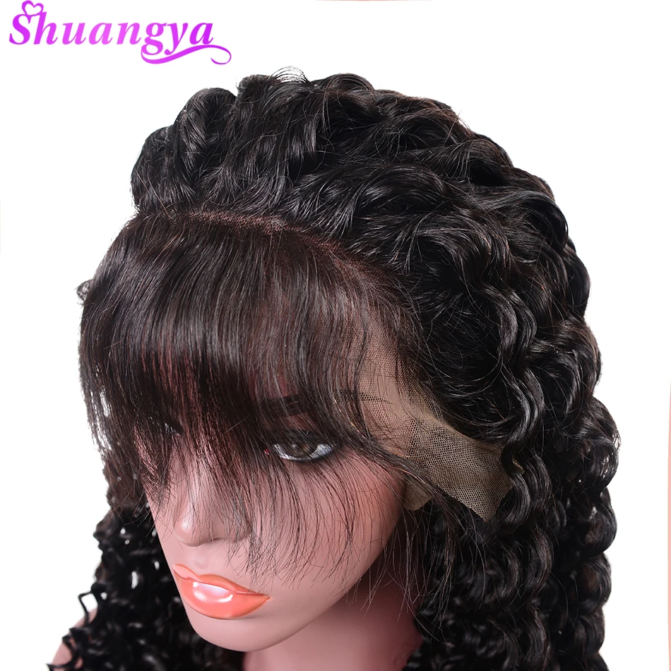 Remy Hair 360 Lace Front Human Hair Wig Deep Wave Frontal Wig Plucked Lace Front Wigs with Baby Hair Peruvian Human Hair